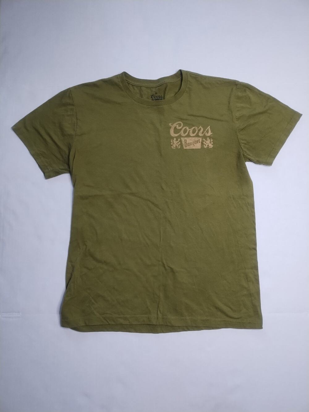 Coors Banquet Beer T-Shirt Womens Medium Green Graphic Tee Logo